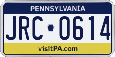 PA license plate JRC0614