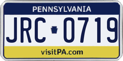 PA license plate JRC0719