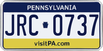 PA license plate JRC0737