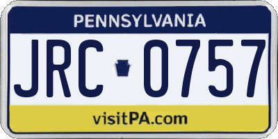 PA license plate JRC0757