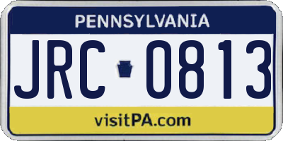 PA license plate JRC0813