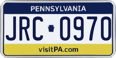 PA license plate JRC0970