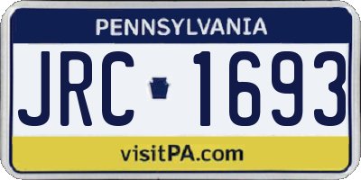 PA license plate JRC1693