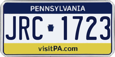 PA license plate JRC1723