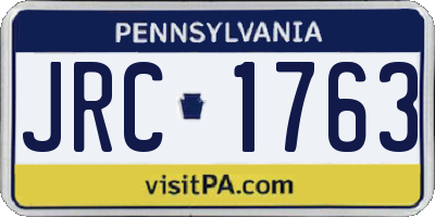 PA license plate JRC1763