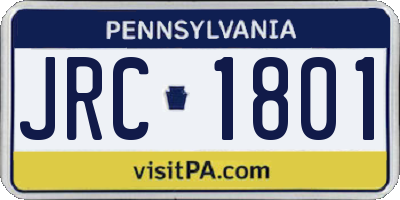 PA license plate JRC1801