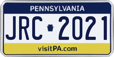 PA license plate JRC2021