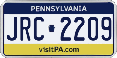 PA license plate JRC2209