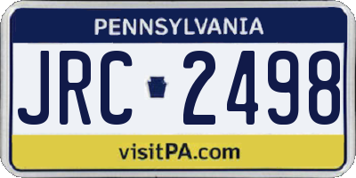 PA license plate JRC2498
