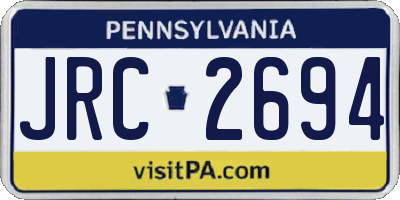 PA license plate JRC2694