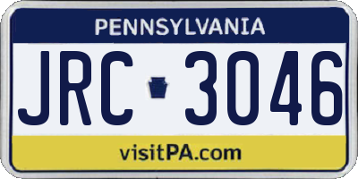 PA license plate JRC3046