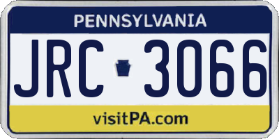 PA license plate JRC3066