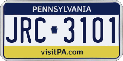 PA license plate JRC3101