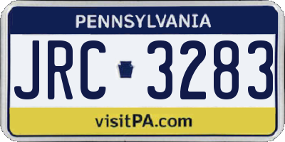 PA license plate JRC3283