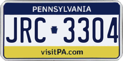 PA license plate JRC3304