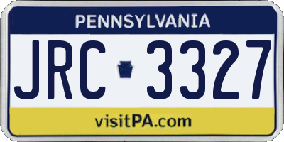 PA license plate JRC3327