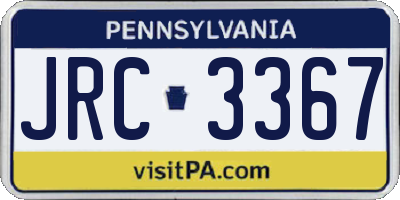 PA license plate JRC3367