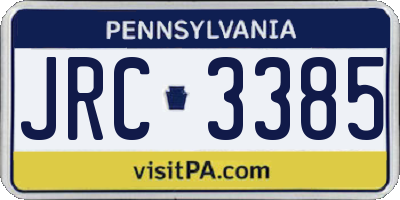 PA license plate JRC3385