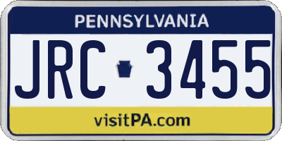 PA license plate JRC3455