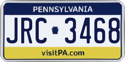 PA license plate JRC3468