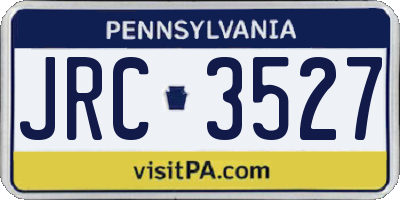PA license plate JRC3527