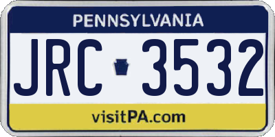 PA license plate JRC3532