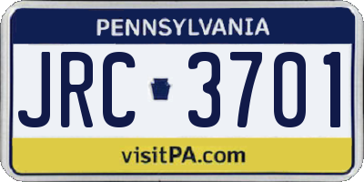 PA license plate JRC3701