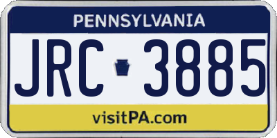 PA license plate JRC3885