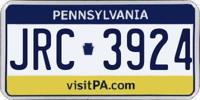 PA license plate JRC3924