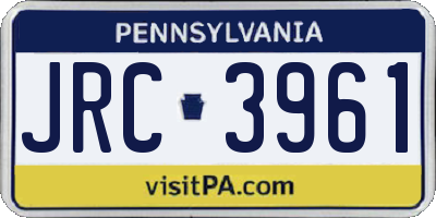 PA license plate JRC3961