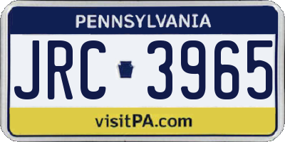 PA license plate JRC3965