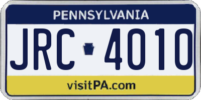 PA license plate JRC4010
