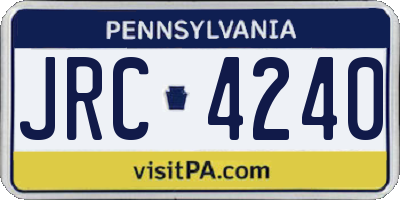 PA license plate JRC4240