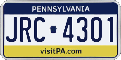 PA license plate JRC4301