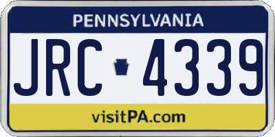 PA license plate JRC4339