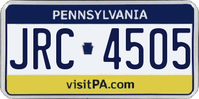 PA license plate JRC4505