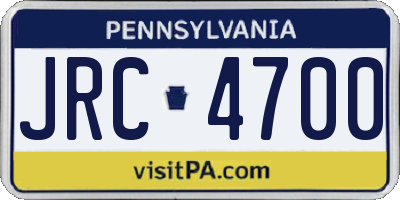 PA license plate JRC4700