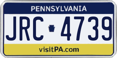 PA license plate JRC4739