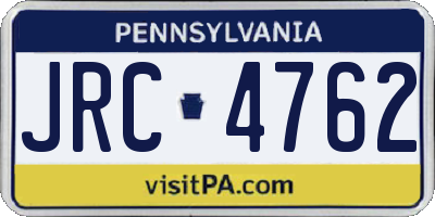 PA license plate JRC4762