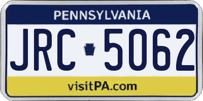 PA license plate JRC5062