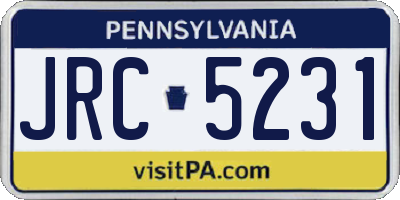 PA license plate JRC5231