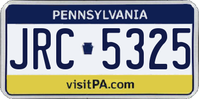 PA license plate JRC5325