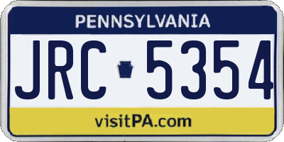 PA license plate JRC5354