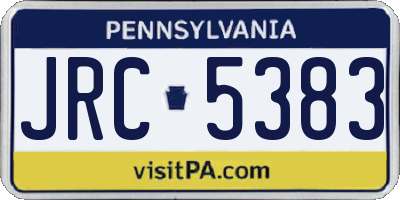 PA license plate JRC5383