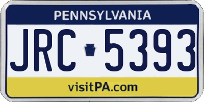 PA license plate JRC5393