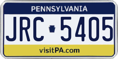 PA license plate JRC5405
