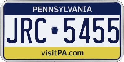 PA license plate JRC5455