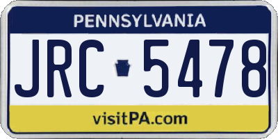 PA license plate JRC5478