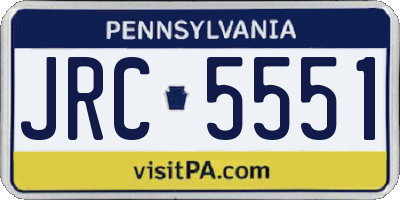 PA license plate JRC5551