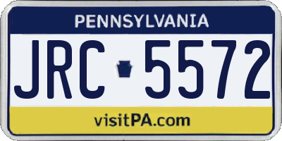 PA license plate JRC5572